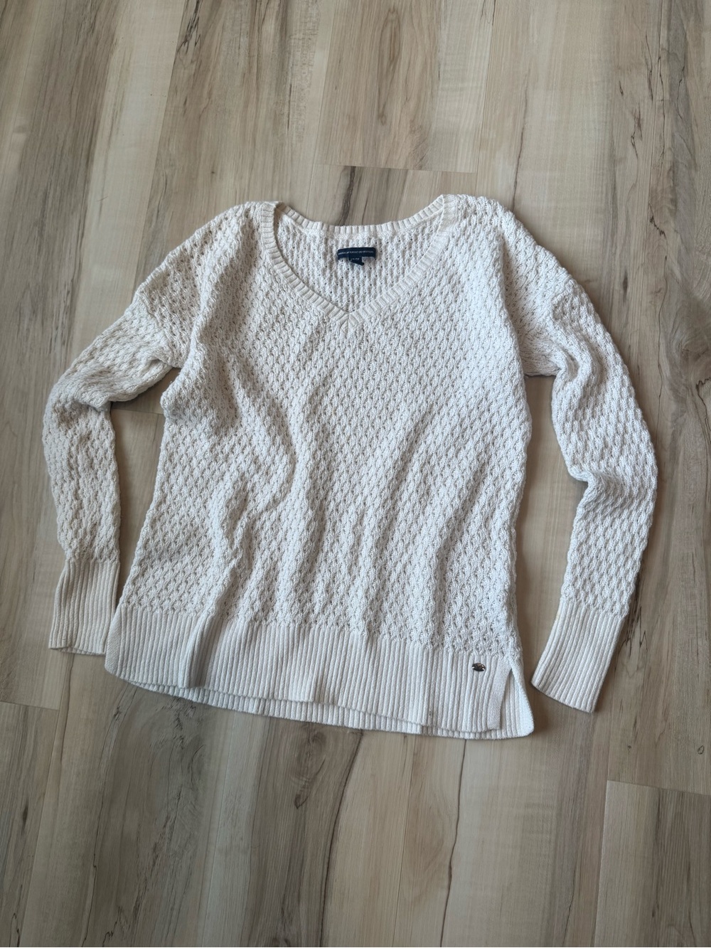 American Eagle Cream Cable Knit Sweater - Picture 1 of 4